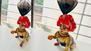 Laddu gopal padhadi bal gopal Mukut 👑 janmashtami koy bhi size me bana sakte he 😍(4,5)