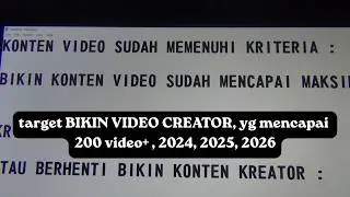 target BIKIN VIDEO CREATOR,  yg mencapai hampir 200 video, 2024, 2025, 2026