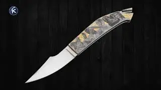 Emmanuel Esposito Custom Knife &ldquo;The Iliad and The Odyssey&rdquo; Engraved Jumbo Rhino Tail Lock