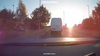 Van Driver Cuts Across the Lanes When Exiting a Roundabout #DashCam #Driving 
