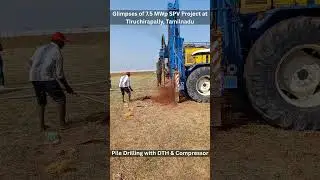 Pile Drilling with DHT & Compressor for a Solar Project executed by INFRAMITRA SOLAR