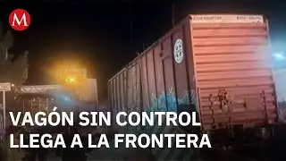 Vag&oacute;n de carga se suelta en Sonora y descarrila en la frontera con Arizona