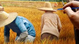 Rice Harvest Painting Time-lapse | #1