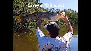 Urban Backwaters 028, Casey gets his PB Snook It's a Creek Monster!