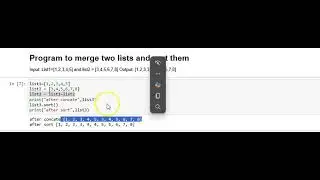 Simple Python Coding: Merge and Sort