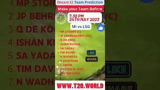 Mumbai Indians vs Lucknow Super Giants Dream11 Prediction | MI vs LSG Dream11 Best Team | T20 world