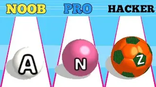 Noob vs Pro vs Hacker in AZ Run - 2048 ABC Runner