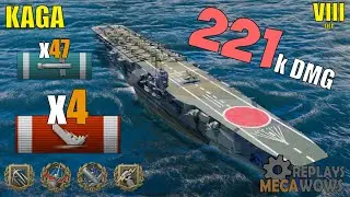 Kaga 4 Kills & 221k Damage | World of Warships Gameplay