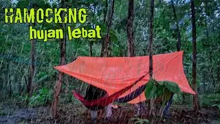 camping - hamocking hujan lebat di bawah bivak