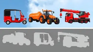 Guess the Image Correctly Matching Auto Rickshaw Tractor with Water Crane Truck Video