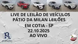 LIVE DE LEIL&Atilde;O DE VE&Iacute;CULOS NO P&Aacute;TIO DA MILAN LEIL&Otilde;ES  DIA 22.10.25
