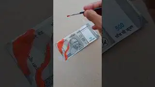 Great Indian Flag painting on 500 note #shorts #viral #art