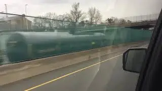 Some Freight Cars Idling In The Rain On The Highway Richmond VA