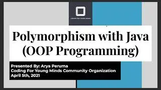 Polymorphism with Java | Object Oriented Programming | Coding for Young Minds