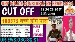 upp constable re exam surve 2024//up police re exam cut off 2024/up police constable re exam cut off