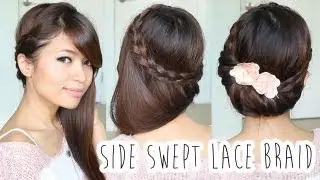 Fold-over Lace Braid Updo Hairstyle Hair Tutorial
