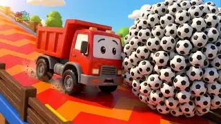 Colorful Trucks on Rainbow Slides | Learn Colors Song for Kids | Nursery Rhymes