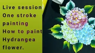 Live painting classes one stroke painting for beginners|How to paint hydrangea flower