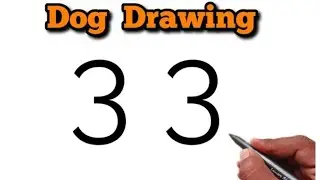 🐕 Amazing Dog Drawing Using 333333 Number | Creative Drawing Trick