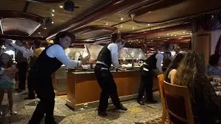 Carnival Paradise Crew Dancing at Dinner