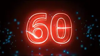 4K Neon Timer 1 Minute Countdown