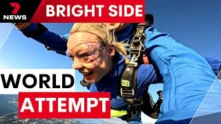 Skydiving record breaking attempt on World Skydiving Day | 7NEWS