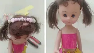diy doll dress and hairband with paper,chain, jumprings,wool and beads@CrafterAditi@ShivangiSah7