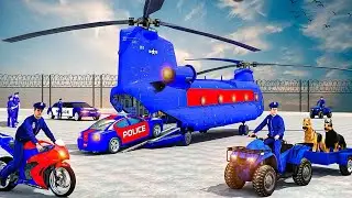 US Police Multi Level Car Transporter Truck Games 2021 - Police Transporter Car Games 11- Gameplay