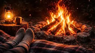 Crackling Fireplace & Soft Piano 🔥 Fall Asleep Fast | Deep Sleep Music Live