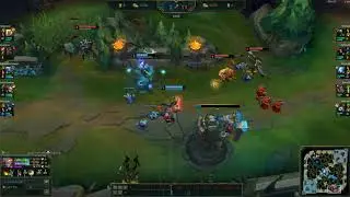 LoL- insane Ezrael 1 HP 1v3 outplay.