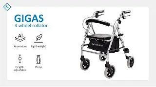 GIGAS 4 wheel rollator - assembly & features | Kid-Man&reg;