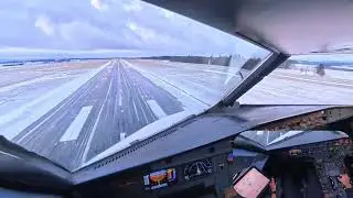 Approach and landing in Frankfurt airport ❄️