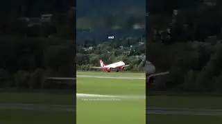 Нерешительность при прибытии в Инсбрук! (A320 завис и ушёл на второй круг в сложном аэропорту)