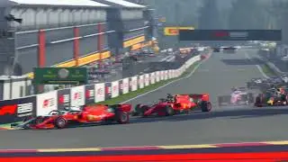 F1 2019 game Ps4 Gameplay race replay highlights Belgian Grand Prix Haas F1