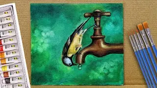 How to Paint a Bird / Acrylic painting / VIKRAM MFA