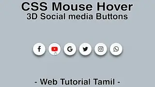 CSS Mouse Hover 3D Social Media Button Effect - Web Tutorial Tamil || #html #css #shorts #website