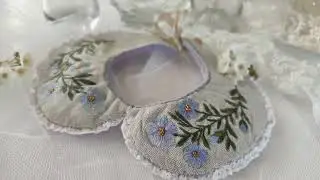 Воротник Вышивка Нитями Винтаж Викторианский стиль Collar Thread Embroidery Vintage Victorian Style