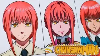 Drawing MAKIMA in different anime styles || Chainsaw Man