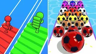 Bridge Race vs Marble Run 3D🟨🟩🟥All Levels Walkthrough Gameplay H1D