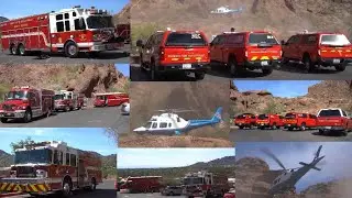 *RESCUE HELICOPTER* Phoenix & Tempe Fire Depts. responding and onscene of a Mountain Rescue
