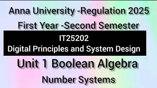 IT25202 DPSD Digital principles and system design AnnaUniversity regulation2025 Number System tamil 