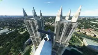 Stunt at Washington National Cathedral (Columbia, USA) in Microsoft Flight Simulator 2020