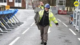 Environment Agency flood protection at Beales Corner, Bewdley