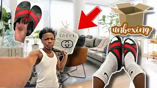Gucci slides unboxing 👀 as a reseller 😱🤩