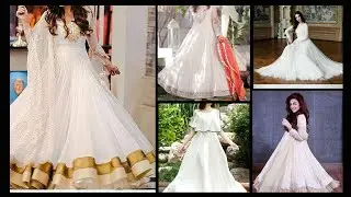 White long frock designs for girls.#fashion #partywear #stylematters #latest #fashioninspiration