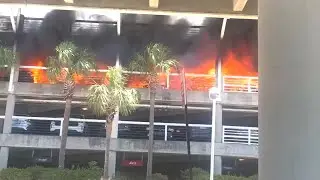 Jacksonville airport fire: Video shows cars engulfed in flames as first responders fight JAX blaze