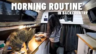 CAMPING MORNING ROUTINE / frozen fridge and backcountry map book/ off grid living