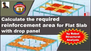 Calculate required reinforcement area/ Flat slab +drop panel/Autodesk Robot Structural Analysis 2022
