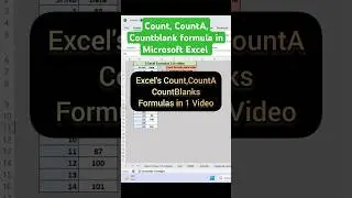 How to use Count countA CountBlank formula in Microsoft Excel #excelshorts #exceltrips #exceltips