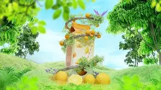 Orange Juice 3D Product Animation By Cinema 4D in Realistic Scene